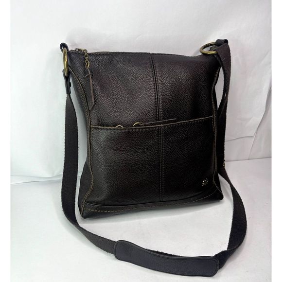 The Sak Iris Cocoa Pebbled Leather Crossbody Bag Purse Womens Brown - Picture 2 of 11